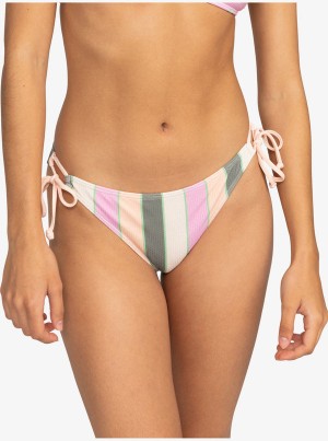 ロキシー Vista Stripe Tie Side Cheeky ビキニボトムス | NWP206579