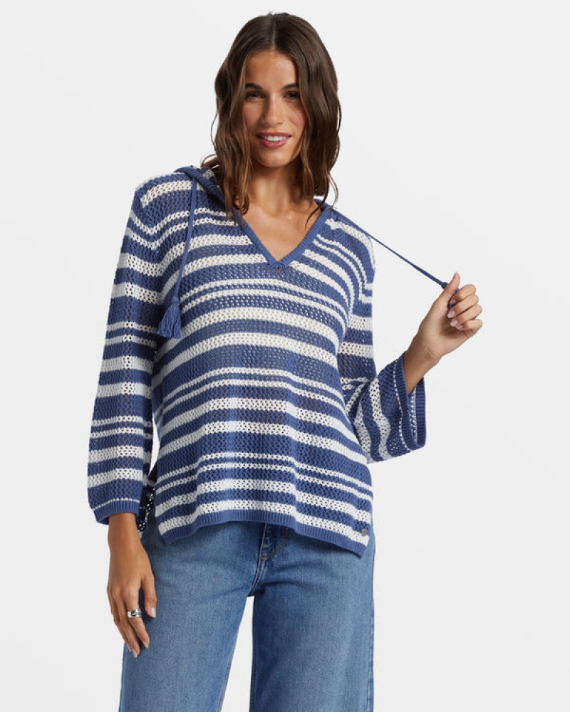 ロキシー After Beach Break Stripe V-Neck セーター | XRH613984