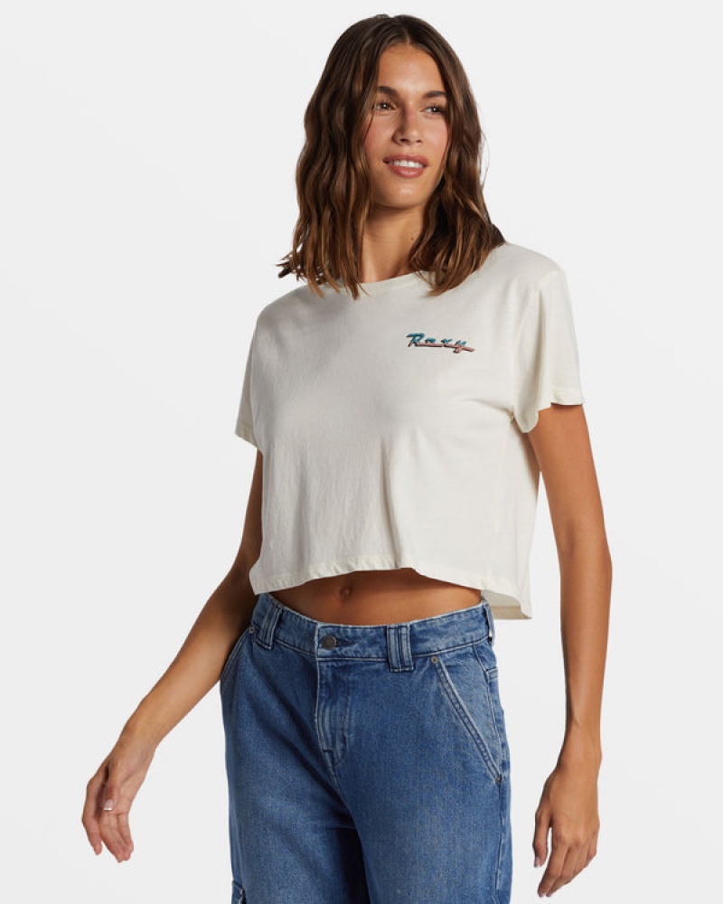 ロキシー Baja Cali Cropped Tシャツ | TMN813740