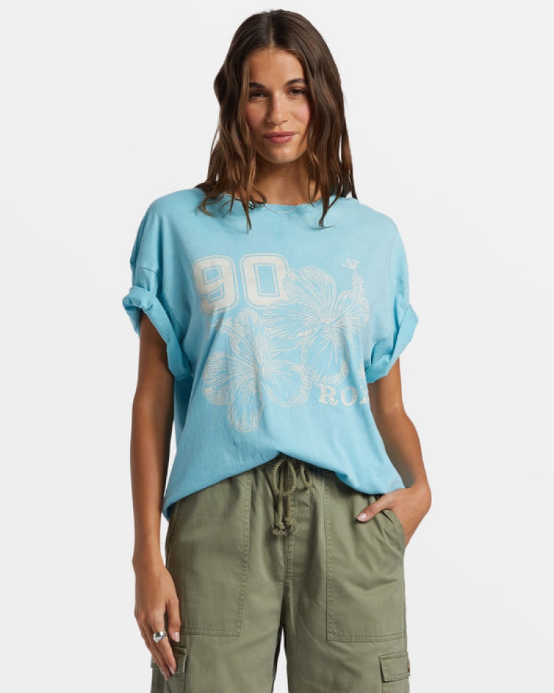 ロキシー Hibiscus Collegiate Oversized Tシャツ | CYL239651