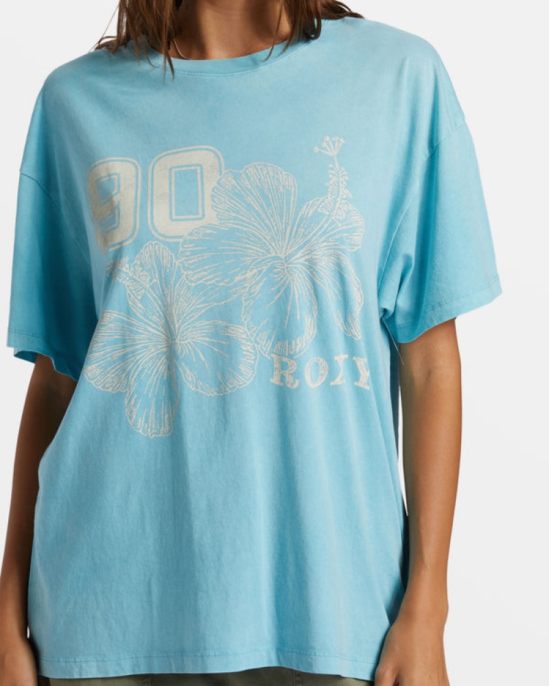 ロキシー Hibiscus Collegiate Oversized Tシャツ | CYL239651