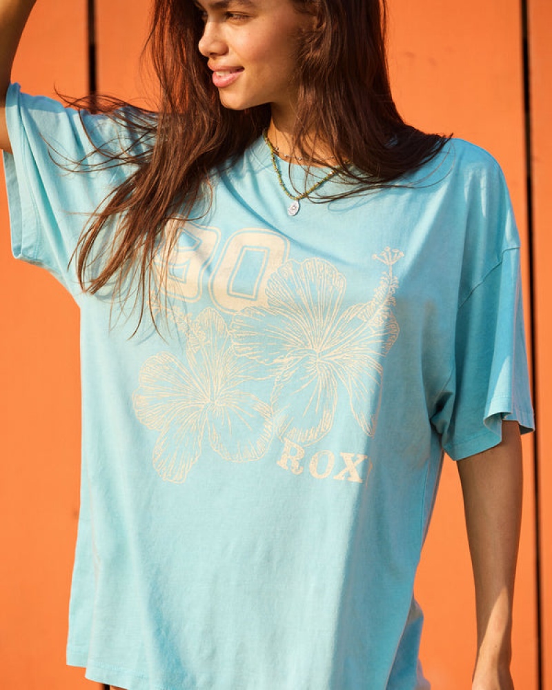 ロキシー Hibiscus Collegiate Oversized Tシャツ | CYL239651