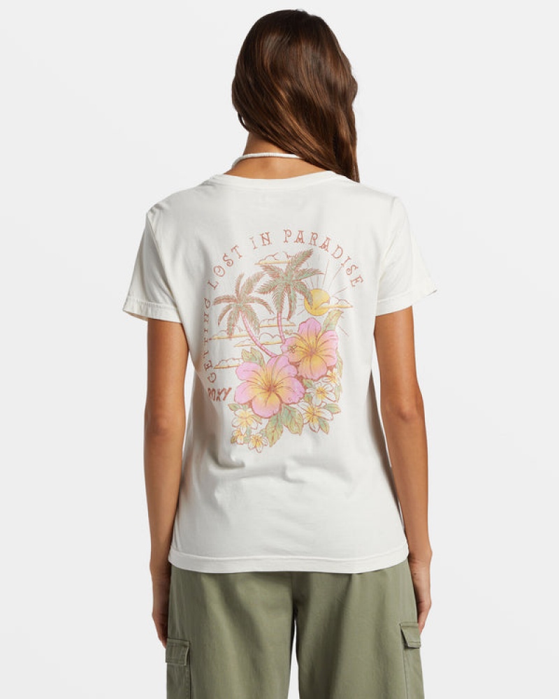 ロキシー Hibiscus Paradise Boyfriend Tシャツ | DVN873246