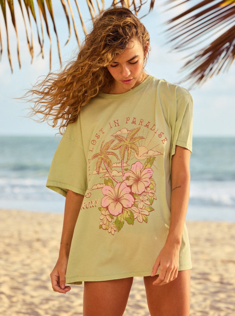 ロキシー Hibiscus Paradise Oversized Boyfriend Tシャツ | OBN435809