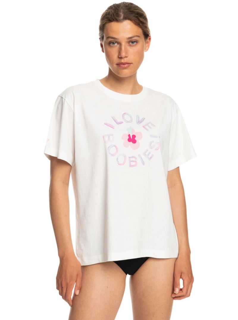 ロキシー Keep A Breast Day Tシャツ | FMP812746