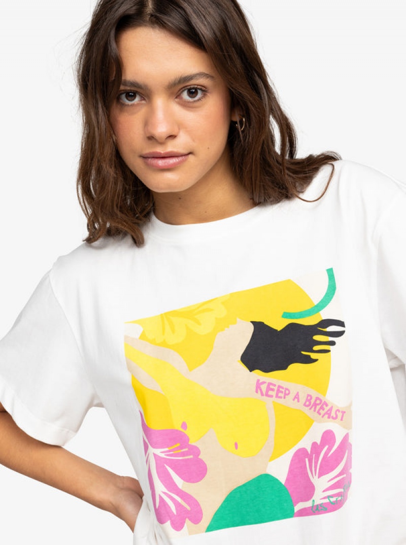 ロキシー Keep A Breast Day Tシャツ | UCA872419