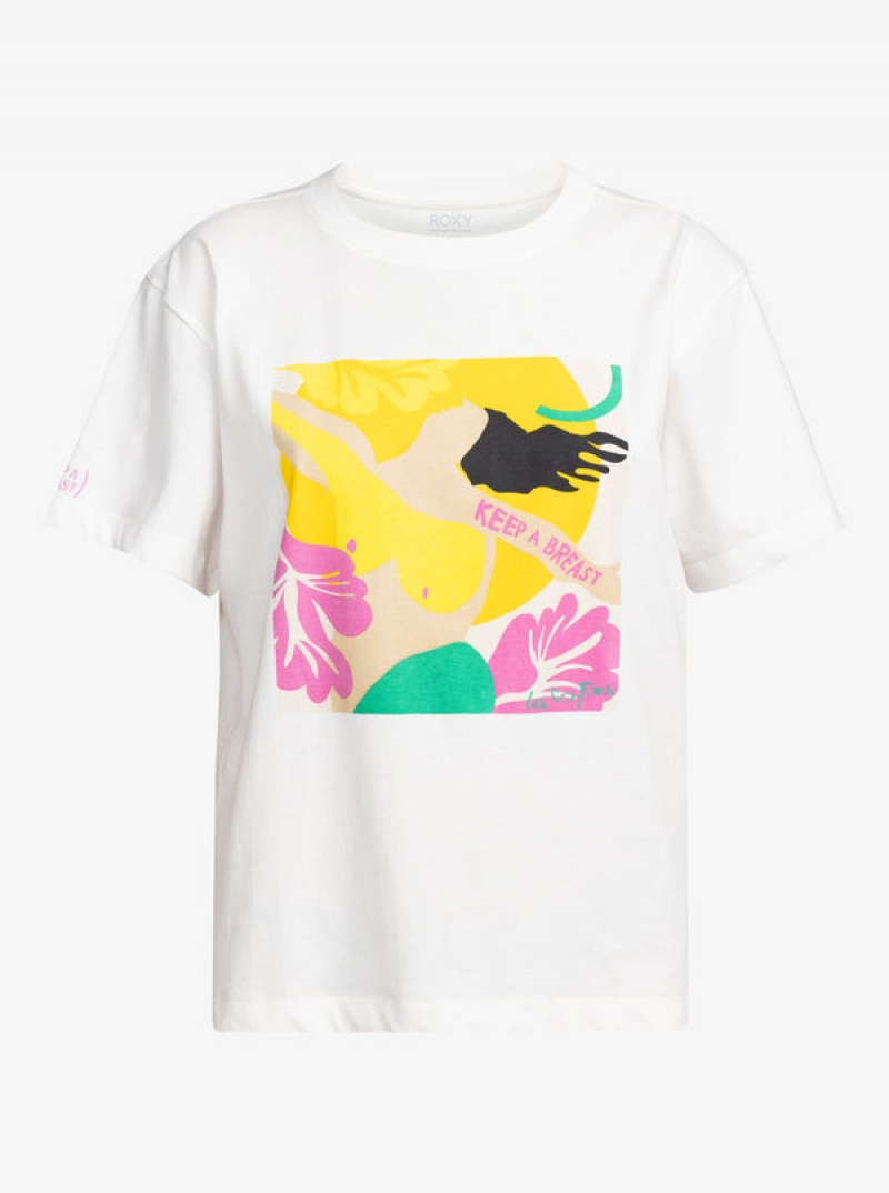 ロキシー Keep A Breast Day Tシャツ | UCA872419