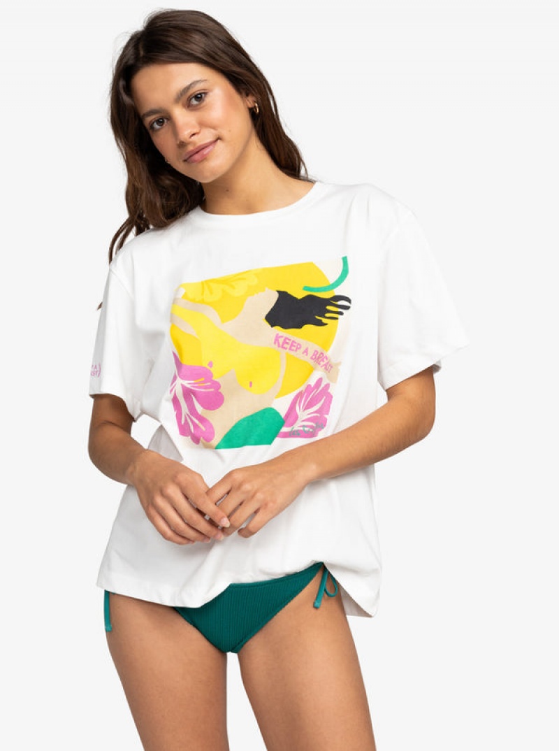 ロキシー Keep A Breast Day Tシャツ | UCA872419