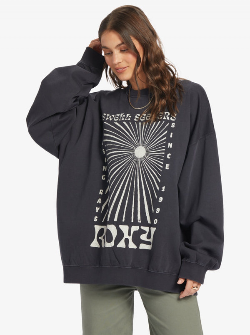 ロキシー Lineup Oversized Crew Neck パーカー | ELK256983