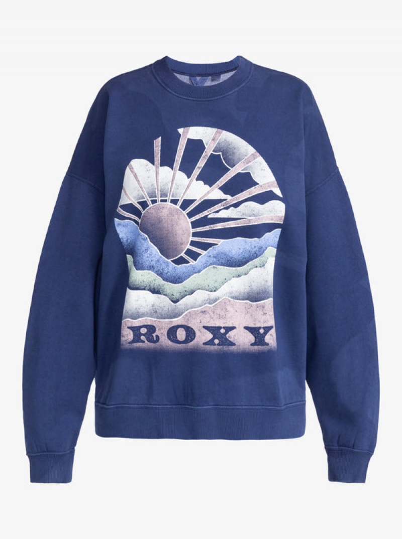 ロキシー Lineup Oversized Crew Neck パーカー | QIX489315