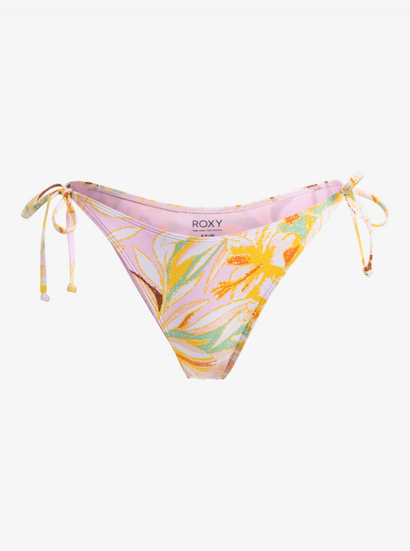 ロキシー Printed Beach Classics Tie Side High Leg Cheeky ビキニボトムス | MXQ692103