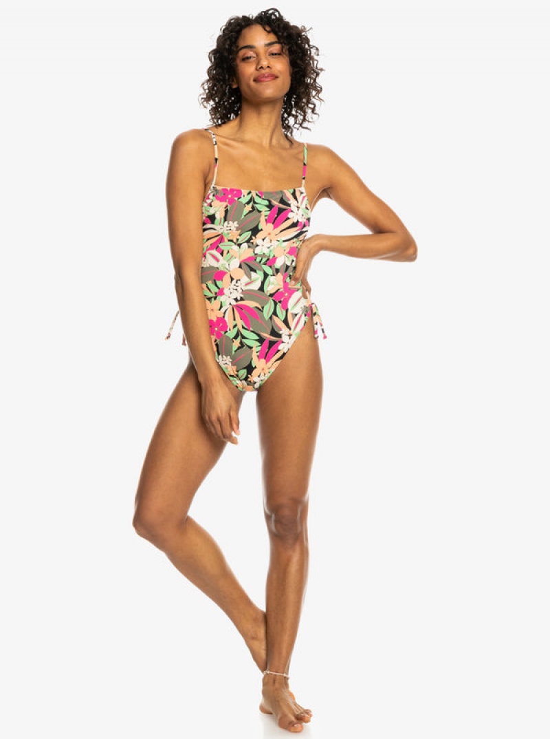 ロキシー Printed Beach Classics レース Up One-Piece 水着 | BDQ043127