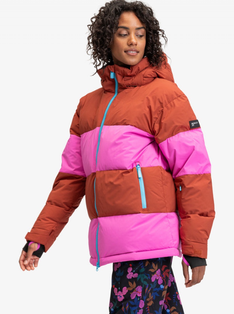 ロキシー ROWLEY Block Puffer Technical スノーボードジャケット | YUQ428510