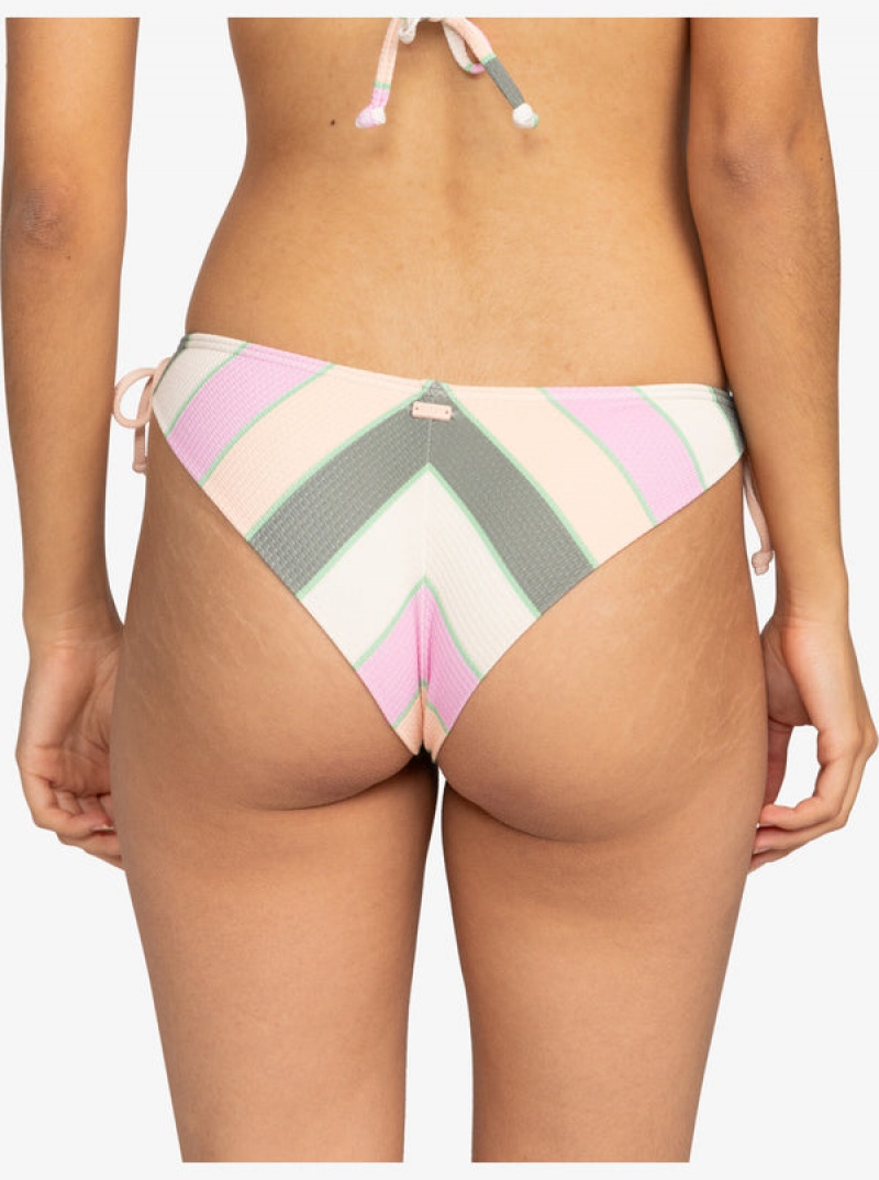 ロキシー Vista Stripe Tie Side Cheeky ビキニボトムス | NWP206579