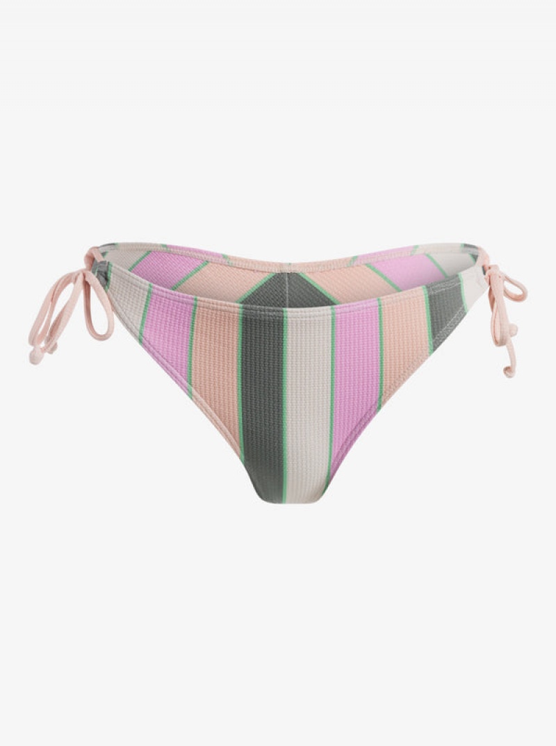 ロキシー Vista Stripe Tie Side Cheeky ビキニボトムス | NWP206579